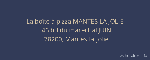 La boîte à pizza MANTES LA JOLIE