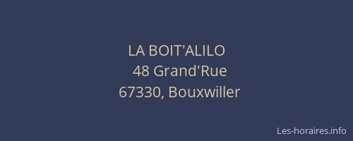 LA BOIT'ALILO