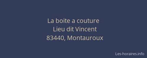 La boite a couture