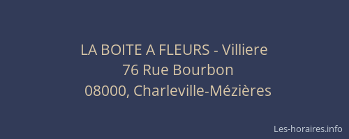 LA BOITE A FLEURS - Villiere