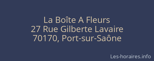 La Boîte A Fleurs