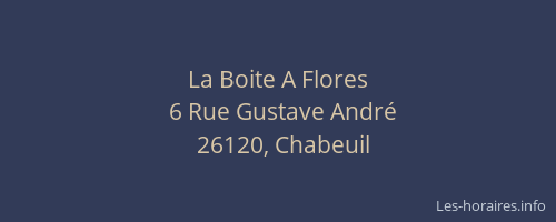 La Boite A Flores