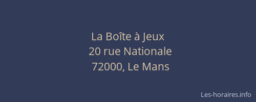 La Boîte à Jeux
