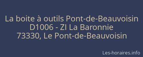 La boite à outils Pont-de-Beauvoisin