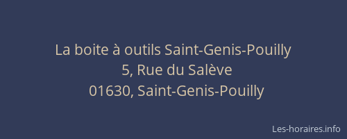 La boite à outils Saint-Genis-Pouilly