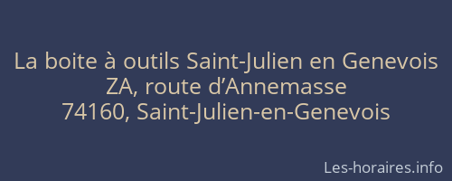 La boite à outils Saint-Julien en Genevois