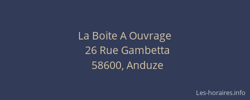 La Boite A Ouvrage