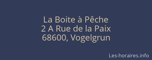 La Boite à Pêche