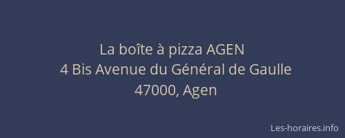 La boîte à pizza AGEN