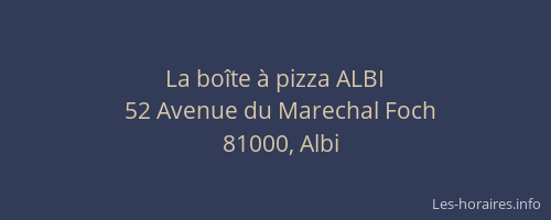 La boîte à pizza ALBI