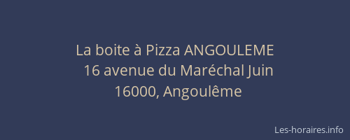 La boite à Pizza ANGOULEME