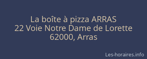 La boîte à pizza ARRAS