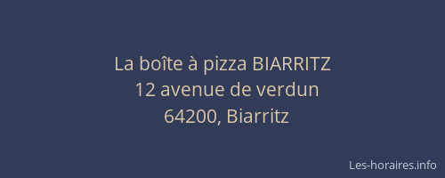 La boîte à pizza BIARRITZ