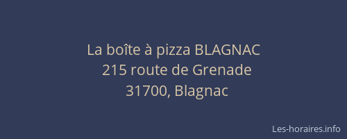 La boîte à pizza BLAGNAC