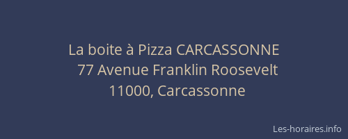 La boite à Pizza CARCASSONNE