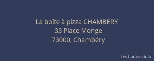 La boîte à pizza CHAMBERY