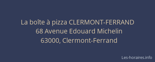 La boîte à pizza CLERMONT-FERRAND