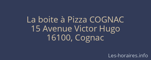La boite à Pizza COGNAC