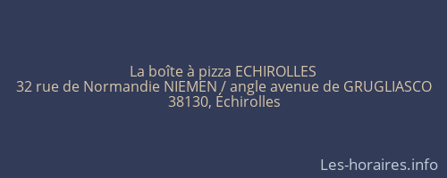 La boîte à pizza ECHIROLLES