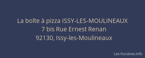 La boîte à pizza ISSY-LES-MOULINEAUX