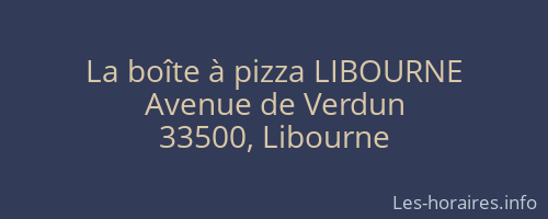 La boîte à pizza LIBOURNE