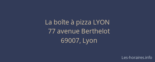 La boîte à pizza LYON