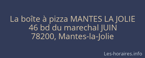 La boîte à pizza MANTES LA JOLIE