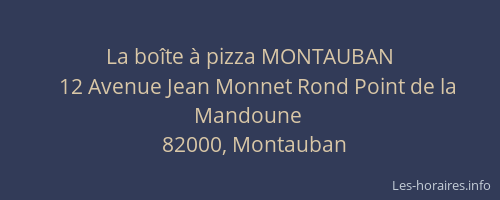 La boîte à pizza MONTAUBAN