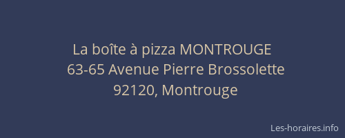 La boîte à pizza MONTROUGE