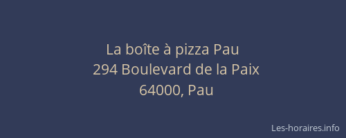 La boîte à pizza Pau