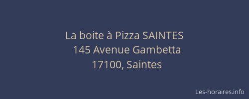 La boite à Pizza SAINTES