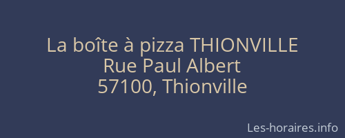 La boîte à pizza THIONVILLE