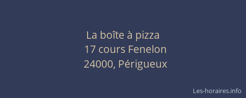 La boîte à pizza