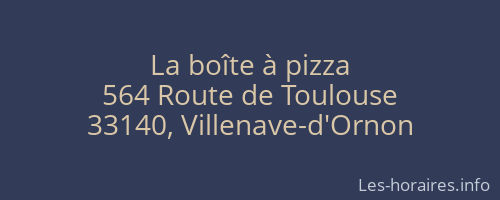La boîte à pizza