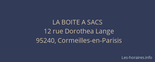 LA BOITE A SACS