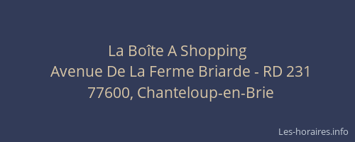La Boîte A Shopping