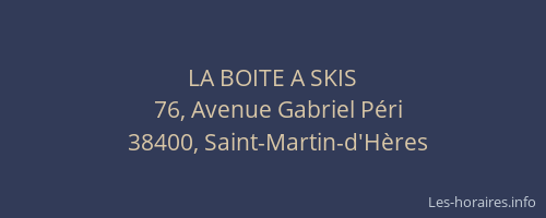 LA BOITE A SKIS