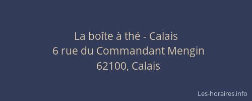 La boîte à thé - Calais