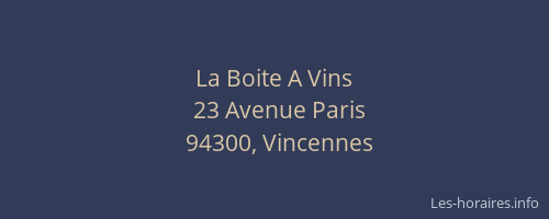 La Boite A Vins