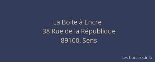 La Boite &agrave; Encre