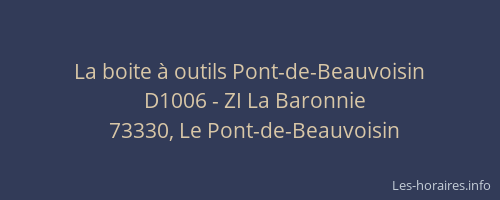 La boite à outils Pont-de-Beauvoisin