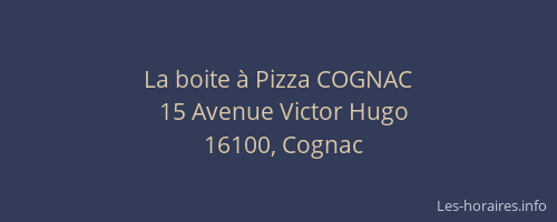 La boite à Pizza COGNAC