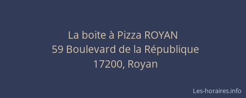 La boite à Pizza ROYAN