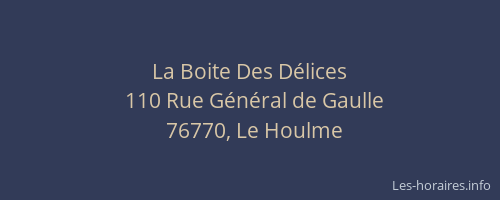 La Boite Des Délices