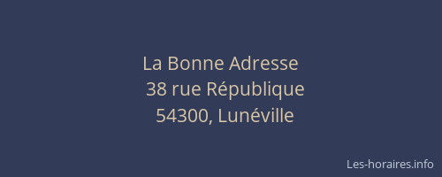 La Bonne Adresse