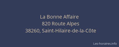 La Bonne Affaire