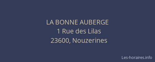 LA BONNE AUBERGE