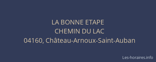 LA BONNE ETAPE