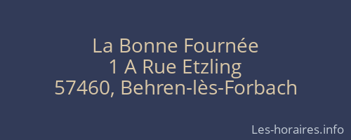 La Bonne Fournée