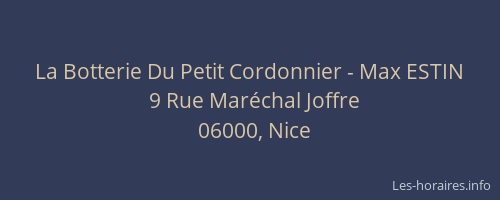 La Botterie Du Petit Cordonnier - Max ESTIN